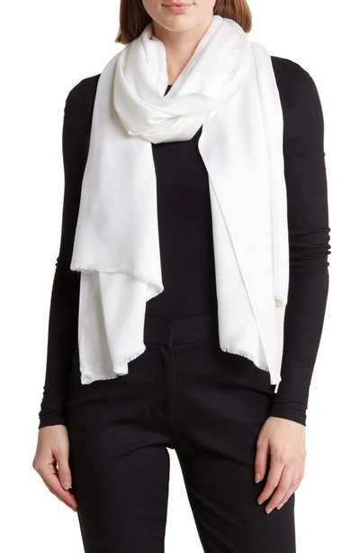 Shop Vince Camuto Oversized Satin Pashmina Wrap In White