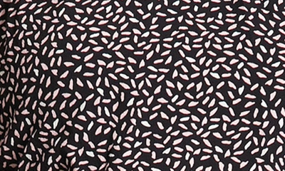 London Times Short Sleeve Midi Dress In Black/ Blush