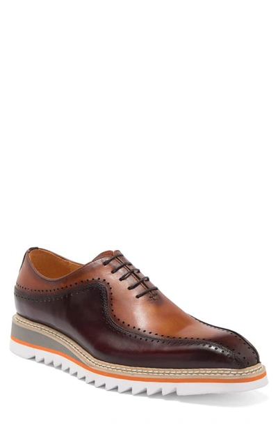 Shop Maison Forte Dillinger Two-tone Oxford In Cognac-brown