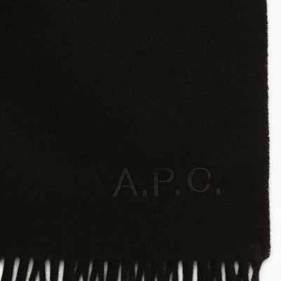 Shop Apc A.p.c. Alix Brodée Scarf In Black