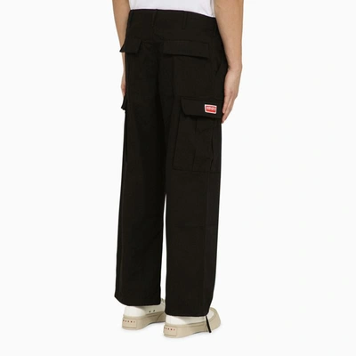 Shop Kenzo Workwear Cargo Trousers In Black
