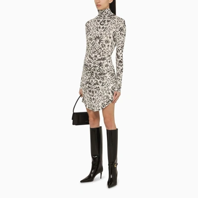 Shop Off-white ™ Long-sleeved Mini Dress With Tattoo Print