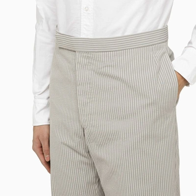 Shop Thom Browne Light Pinstripe Trousers In Grey