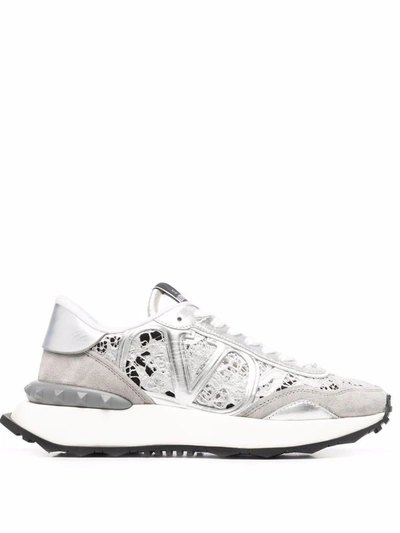 Shop Valentino Sneakers In Silver