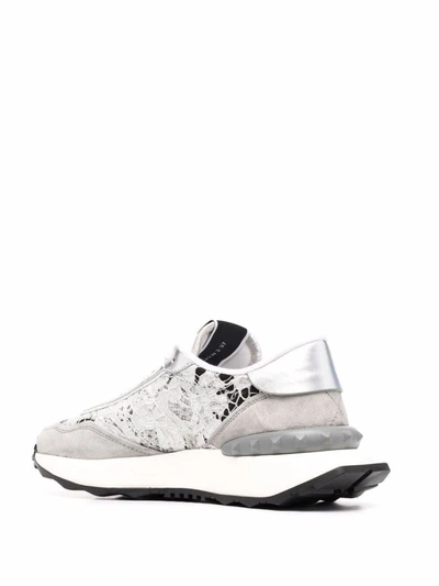 Shop Valentino Sneakers In Silver
