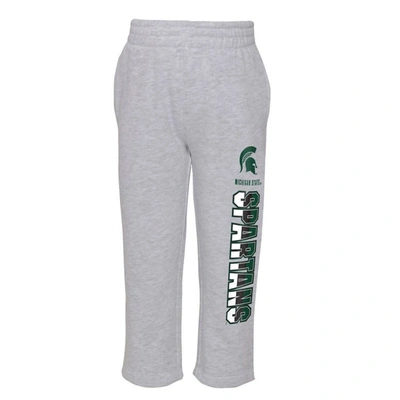 Shop Outerstuff Toddler Heather Gray/green Michigan State Spartans Playmaker Pullover Hoodie & Pants Set