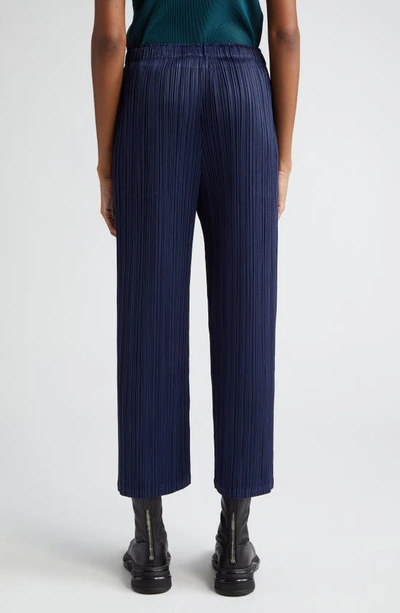 Shop Issey Miyake Monthly Colors August Pleated Ankle Pants In Dark Navy
