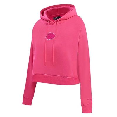 Shop Pro Standard Kansas City Chiefs Triple Pink Cropped Pullover Hoodie
