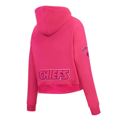 Shop Pro Standard Kansas City Chiefs Triple Pink Cropped Pullover Hoodie
