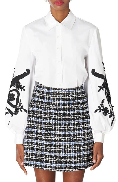 Shop Carolina Herrera A-line Metallic Tweed Miniskirt In Bluebell Multi
