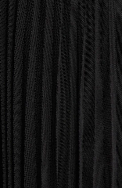 Shop Hugo Boss Erlissi Pleated Long Sleeve Dress In Black