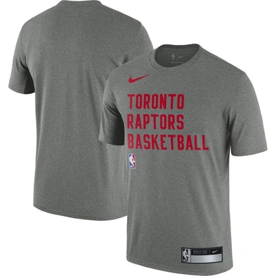 Shop Nike Heather Gray Toronto Raptors 2023/24 Sideline Legend Performance Practice T-shirt