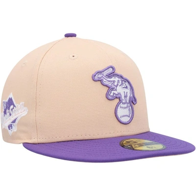 Shop New Era Orange/purple Oakland Athletics 1988 World Series Side Patch 59fifty Fitted Hat