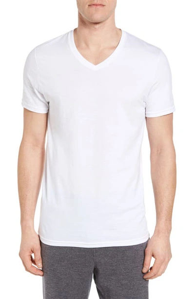 Shop Nordstrom Men's Shop 4-pack Trim Fit Supima® Cotton V-neck T-shirts In White