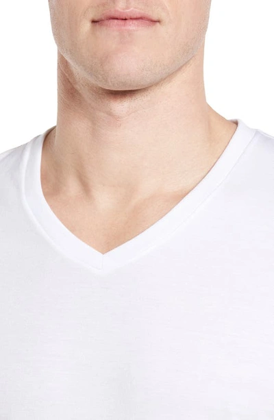 Shop Nordstrom Men's Shop 4-pack Trim Fit Supima® Cotton V-neck T-shirts In White