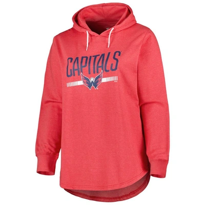 Profile Heather Red Washington Capitals Plus Size Fleece Pullover Hoodie In Heather Red