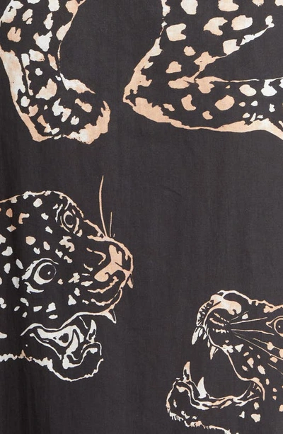 Desmond & Dempsey Print Square Neck Cotton Nightgown In Jag Navy