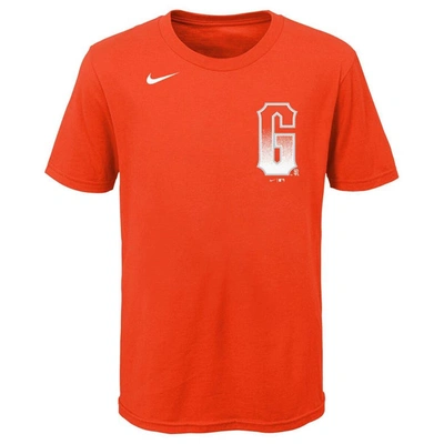 Shop Nike Youth  Mike Yastrzemski Orange San Francisco Giants City Connect Name & Number T-shirt