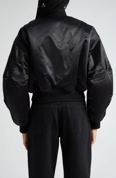 Shop Alexander Wang Sateen Bomber Jacket In Black