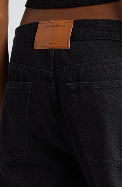Shop Alexander Wang Ez Slouch Cutout Logo Jeans In Washed Black