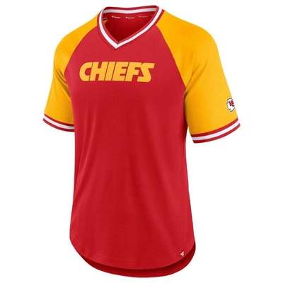 Shop Fanatics Branded Red Kansas City Chiefs Second Wind Raglan V-neck T-shirt