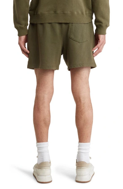 Shop Elwood Core Organic Cotton Brushed Terry Sweat Shorts In Vintage Pine