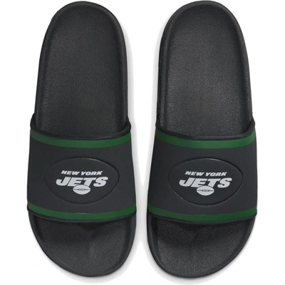Shop Nike New York Jets Off-court Wordmark Slide Sandals In Gray
