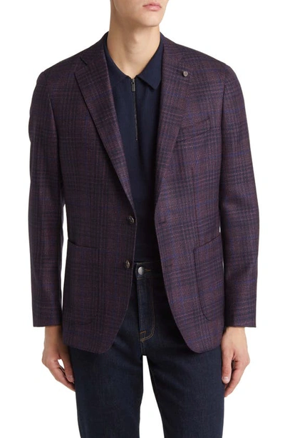 Shop Peter Millar Crown Crafted Luton Plaid Wool & Silk Blend Sport Coat In Merlot