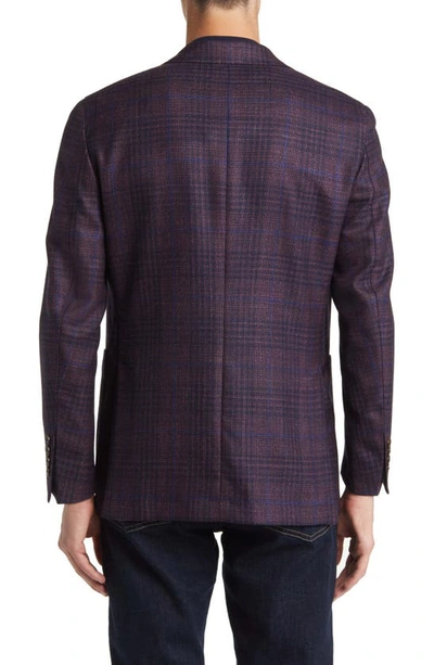 Shop Peter Millar Crown Crafted Luton Plaid Wool & Silk Blend Sport Coat In Merlot
