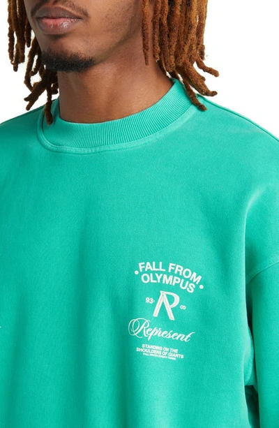 Shop Represent Fall From Olympus Sweatshirt In Island Green