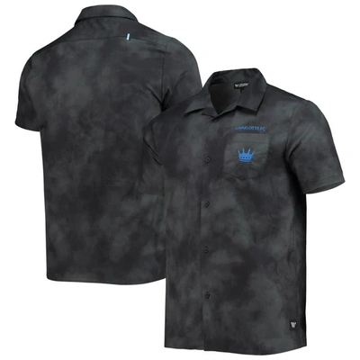 Shop The Wild Collective Black Charlotte Fc Abstract Cloud Button-up Shirt