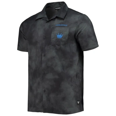 Shop The Wild Collective Black Charlotte Fc Abstract Cloud Button-up Shirt