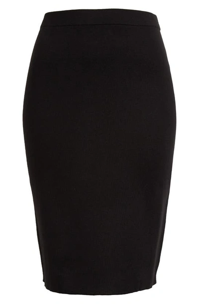 Shop Saint Laurent Wool Blend Pencil Skirt In Noir