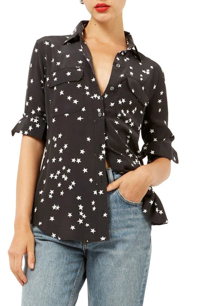 Shop Equipment 'starry Night' Silk Shirt In Black