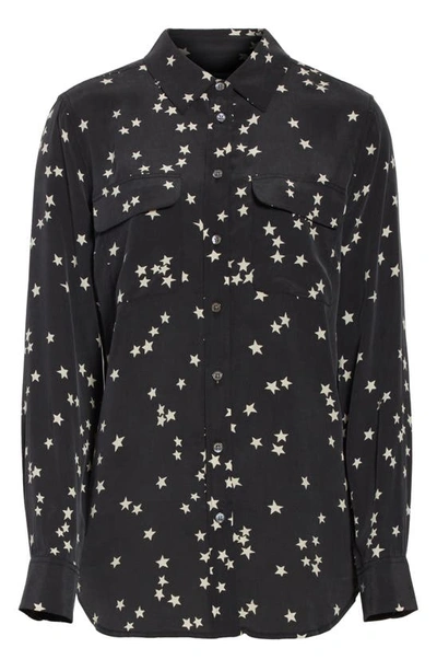 Shop Equipment 'starry Night' Silk Shirt In Black