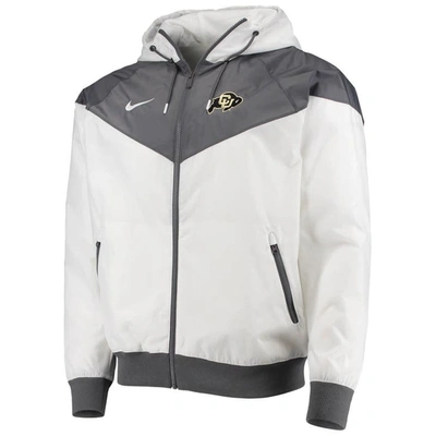 Shop Nike White Colorado Buffaloes Windrunner Raglan Full-zip Hoodie Jacket