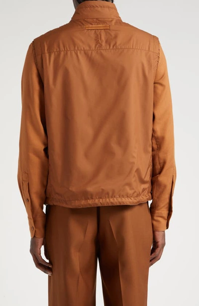 Shop Zegna Zephyr Reversible Vest In Vicuna