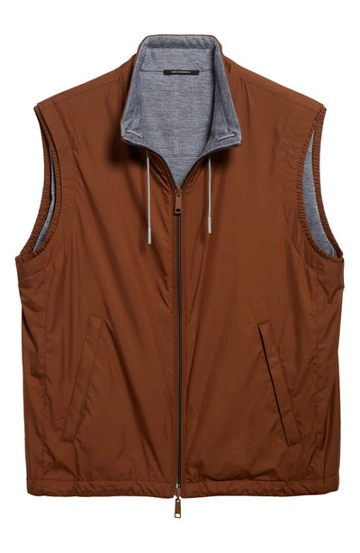 Zegna Zephyr Reversible Vest In Vicuna