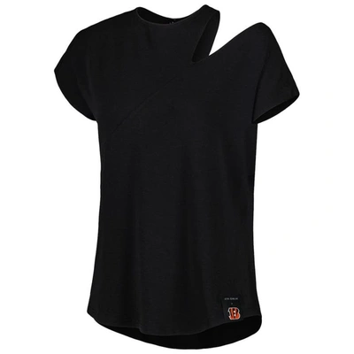 Shop Kiya Tomlin Black Cincinnati Bengals Cut Out Tri-blend Shirt