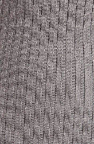 Shop Bardot Vigo Rib Twist Back Cutout Long Sleeve Midi Sweater Dress In Dark Grey
