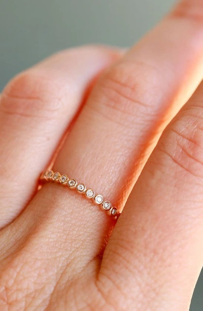 Sethi Couture Mini Bezel Diamond Band Ring In 18k Rg