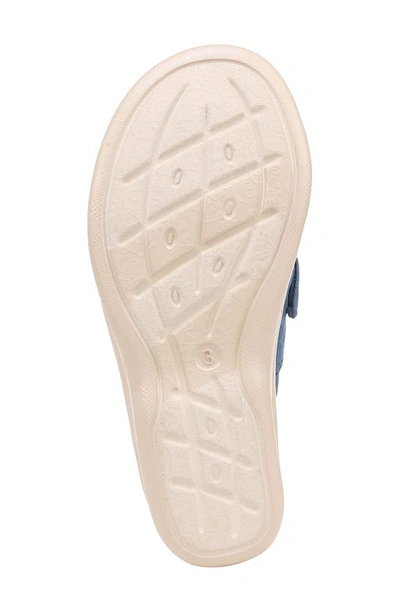 Shop Bzees Smile Wedge Slide Sandal In Blue