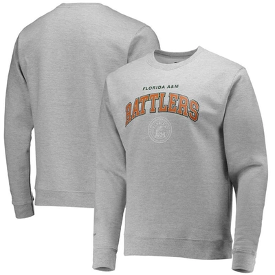 Shop Mitchell & Ness Heathered Gray Florida A&m Rattlers Classic Arch Pullover Sweatshirt In Heather Gray