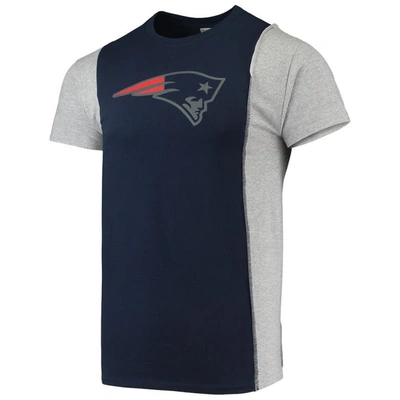 Shop Refried Apparel Navy/heathered Gray New England Patriots Sustainable Split T-shirt