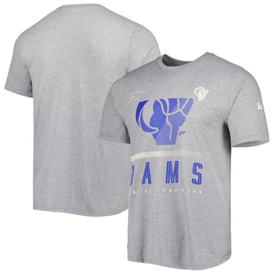 Shop New Era Heathered Gray Los Angeles Rams Combine Authentic Red Zone T-shirt In Heather Gray