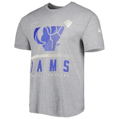 Shop New Era Heathered Gray Los Angeles Rams Combine Authentic Red Zone T-shirt In Heather Gray