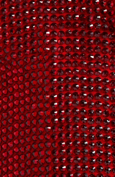Area Crystal Embellished Stretch Virgin Wool Heart Top In Scarlet