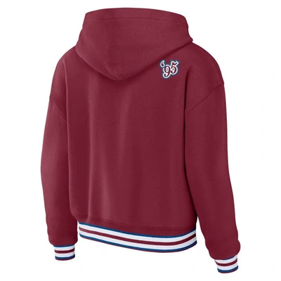 Shop Wear By Erin Andrews Burgundy Colorado Avalanche Lace-up Pullover Hoodie