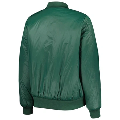 Shop G-iii 4her By Carl Banks Oatmeal/green Green Bay Packers Switchback Reversible Full-zip Jacket