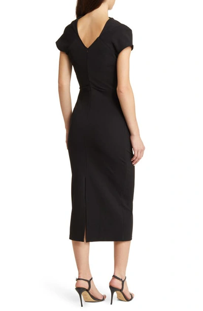 Nikki Lund Marilyn Ruched Knit Dress In Black